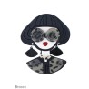 BROCHE DAME À LUNETTES ET BOUCLES D'OREILLES
