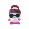 BROCHE DAME À LUNETTES ET BOUCLES D'OREILLES