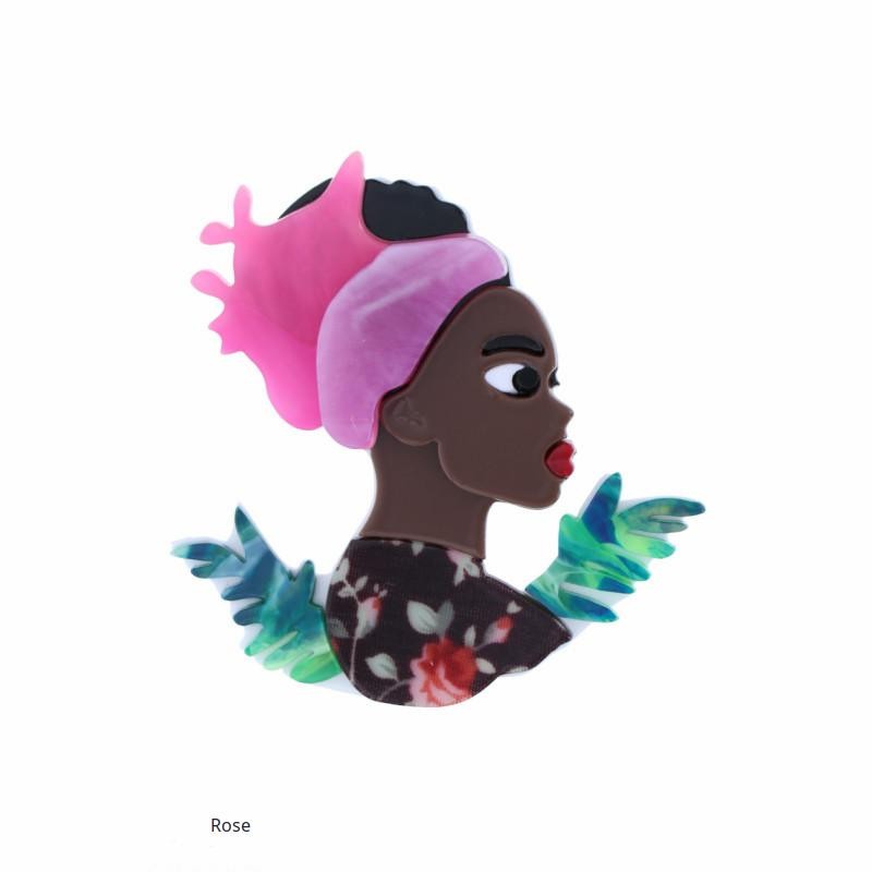 BROCHE AVEC DAME AFRICAINE