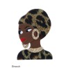 BROCHE DAME AFRICAINE - LEOPARD
