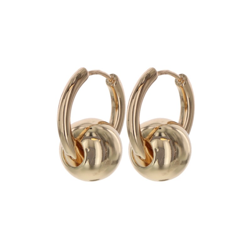 BOUCLES D'OREILLES À FERMOIR CADENAS ET PERLES EN METAL