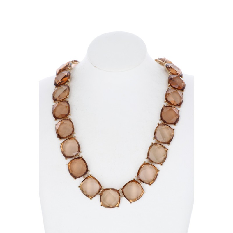 COLLIER PIERRES À FACETTES, FORME CARRÉE