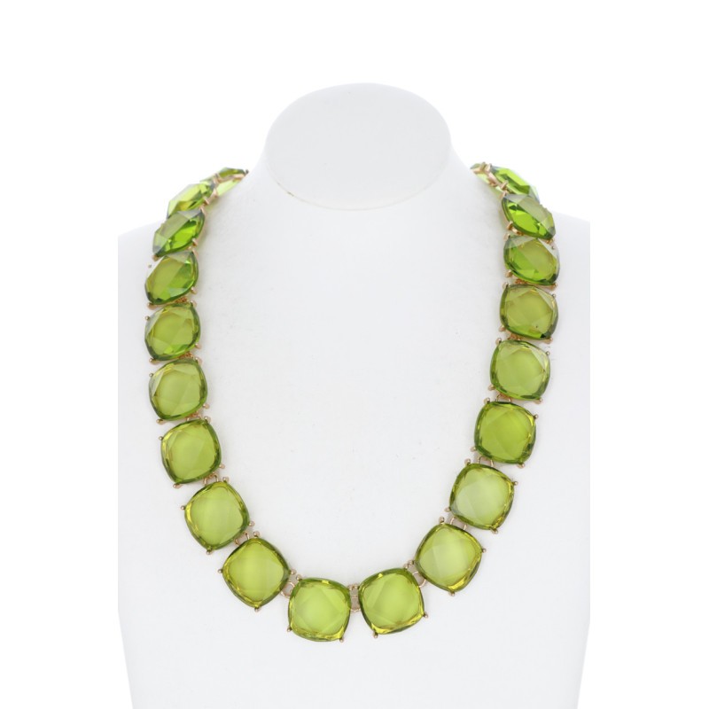 COLLIER PIERRES À FACETTES, FORME CARRÉE