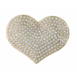 BROCHE COEUR METAL ET STRASS