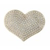 BROCHE COEUR METAL ET STRASS