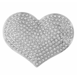 BROCHE COEUR METAL ET STRASS