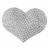 BROCHE COEUR METAL ET STRASS