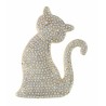 BROCHE CHAT METAL ET STRASS