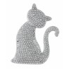 BROCHE CHAT METAL ET STRASS