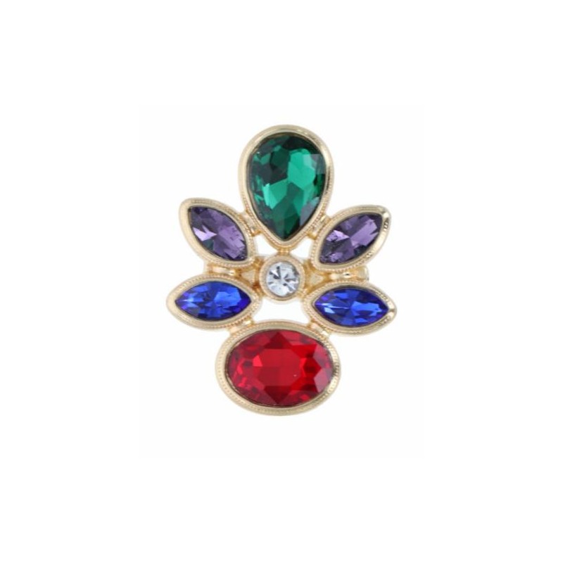 BROCHE BAROQUE, PIERRES À FACETTES