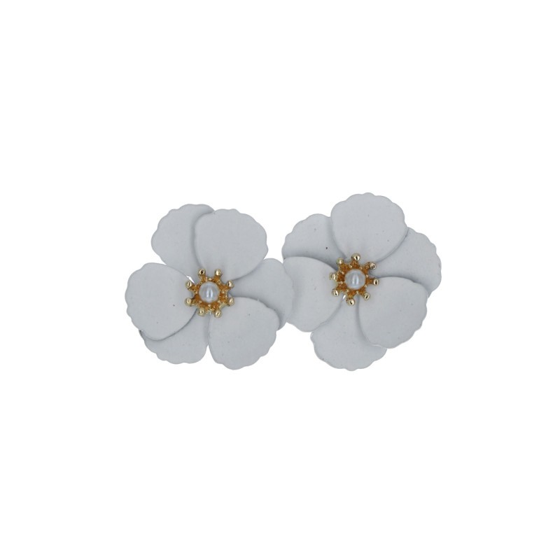 BOUCLES D'OREILLES, FLEUR ET PERLE