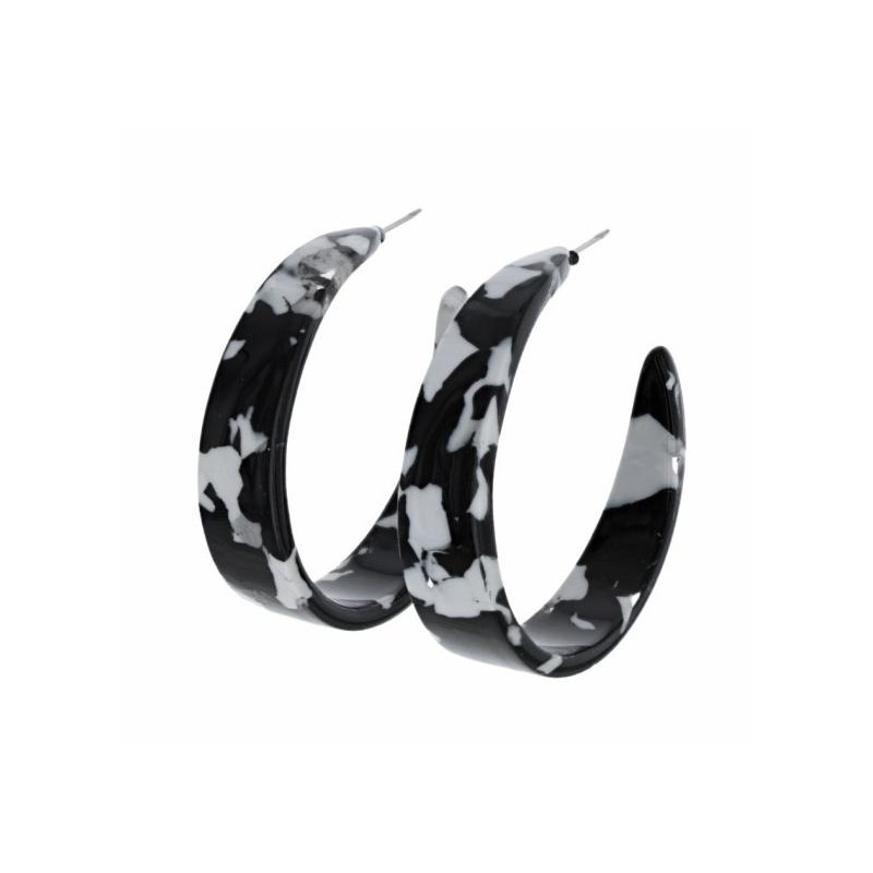 BOUCLES D'OREILLES DEMI-LUNE EN RÉSINE