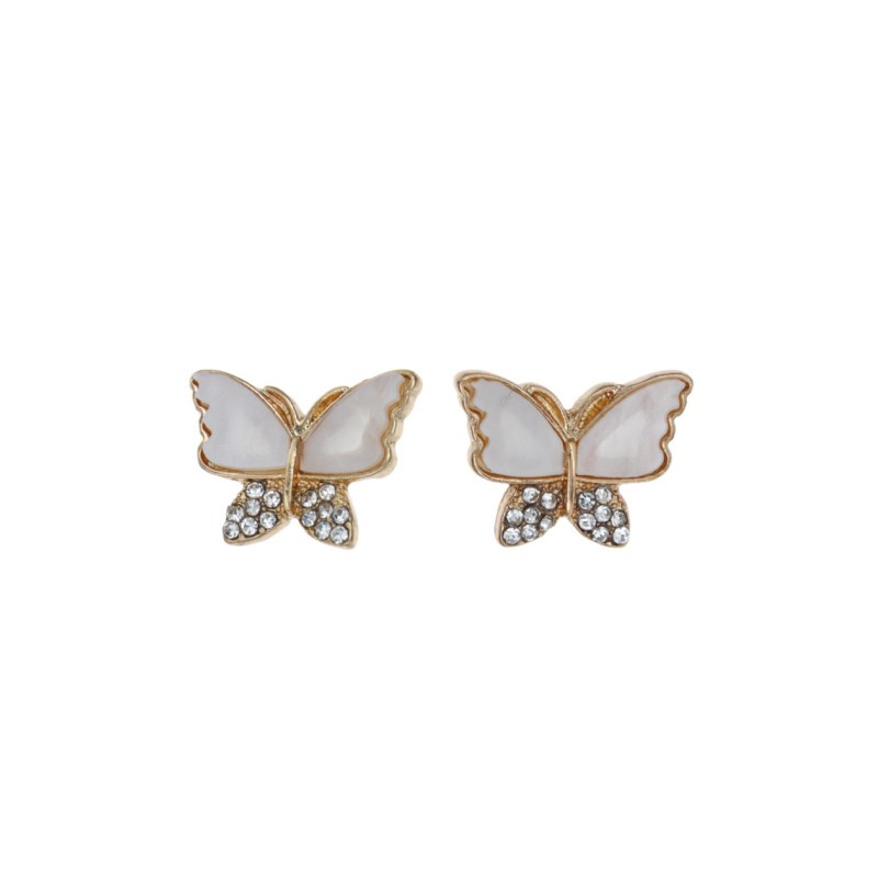 BOUCLES D'OREILLES PAPILLION ET STRASS
