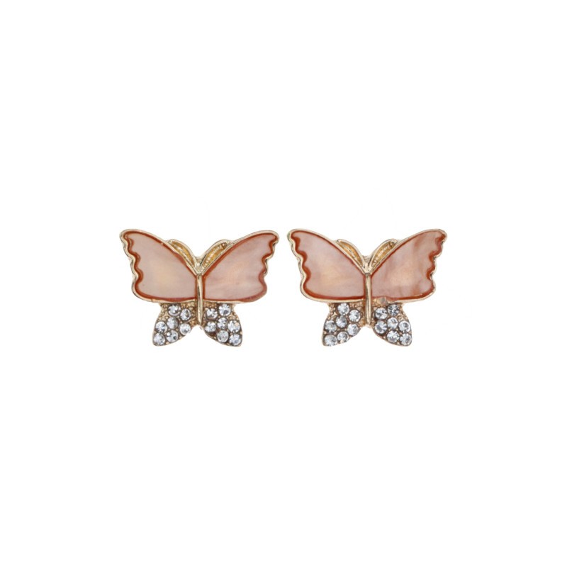 BOUCLES D'OREILLES PAPILLION ET STRASS