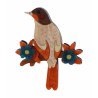 BROCHE AVEC OISEAU ET FLEUR