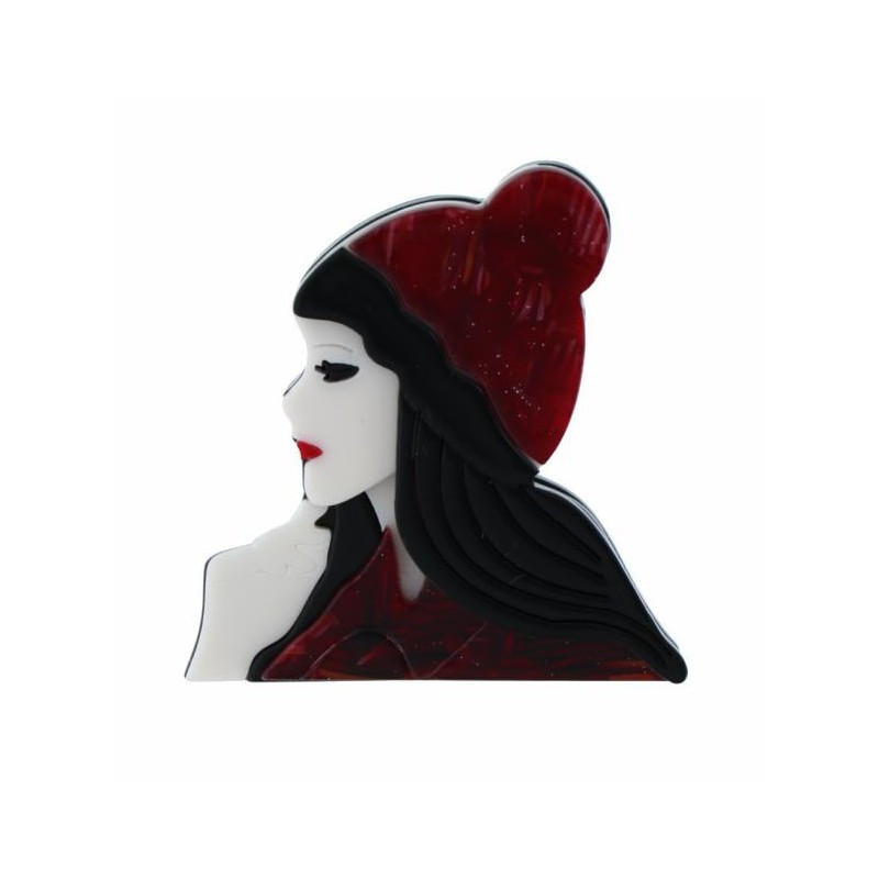 BROCHE DAME AVEC BONNET