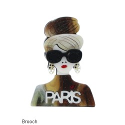 BROCHE DAME À LUNETTES,...