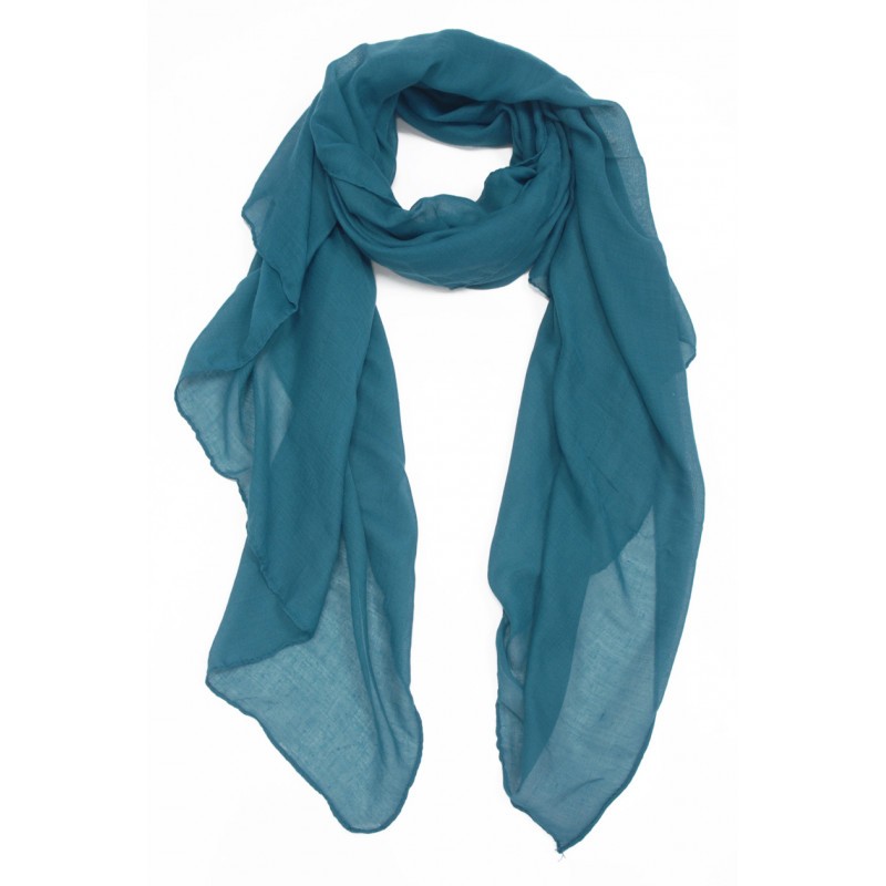 Foulard uni "Bleu canard"